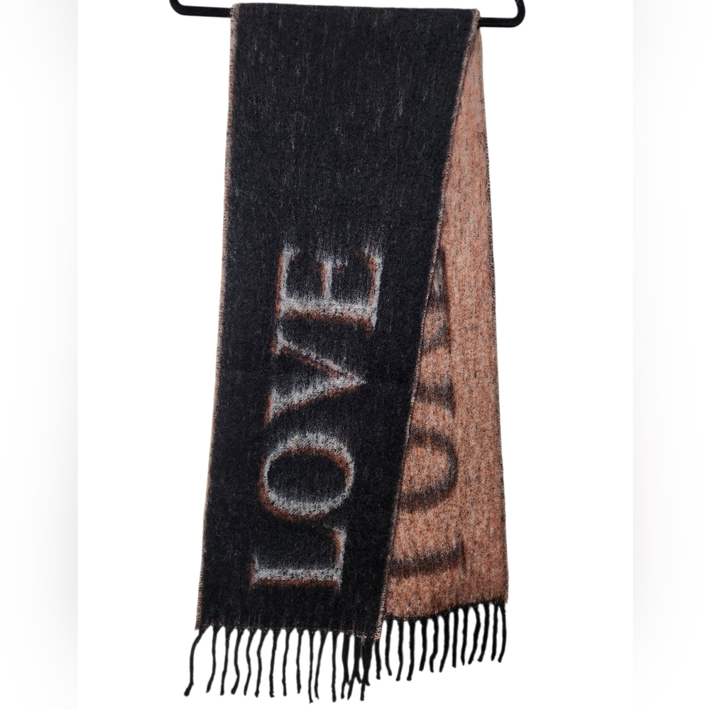 NEW Sprigs Oversized Inspiration "Love" Fringe Scarf 11.5" x 80"